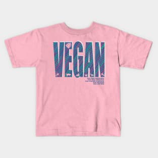 Vegan psychedelic lettering Kids T-Shirt